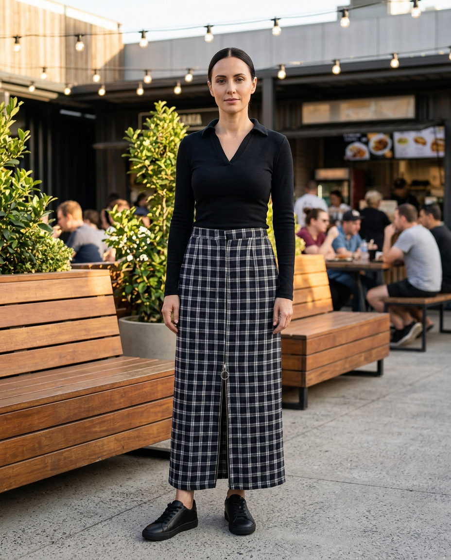 Food Court Golden Hour modest outfit inspiration